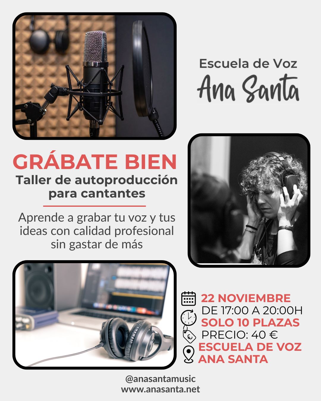 taller grabación cantantes